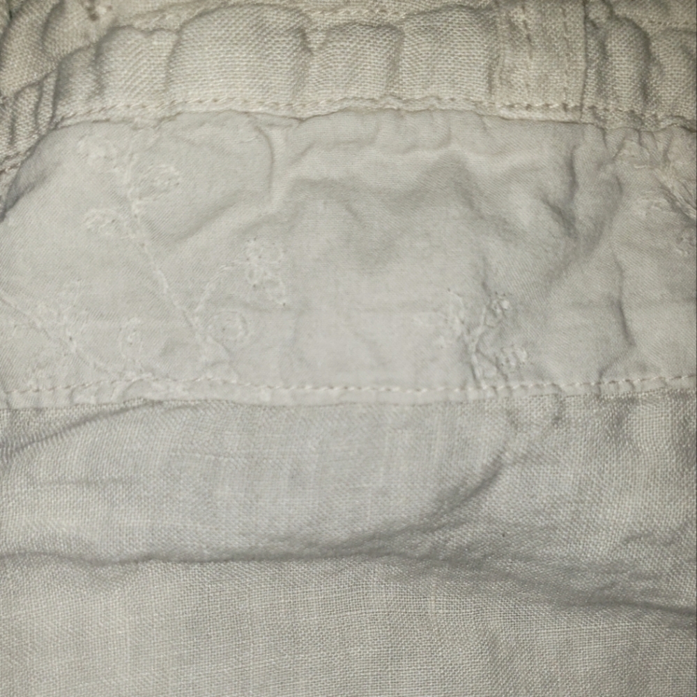 CP Shades Linen High Waisted Embroidered Wide Leg Cropped Pants - Picture 7 of 12